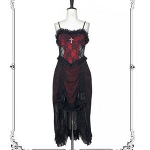 Night Visit The Vampire Gothic Lace Dress JSK By Blood Supply, size large